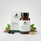 Viryodha herbal supplement bottle and packaging on a white background