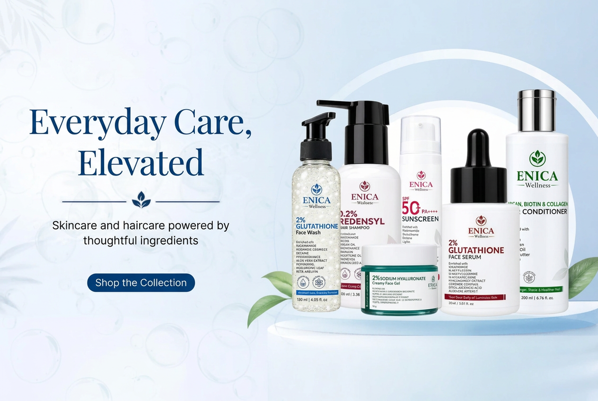 Skincare and haircare banner with wider safe margins
